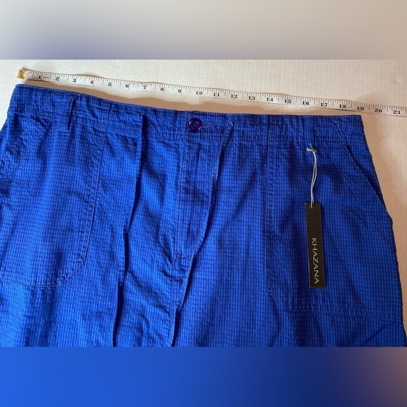 Khazana Womens Plus Size 1X Polyester Rayon Blend Blue Light Airy Midi Skirt - Picture 6 of 10